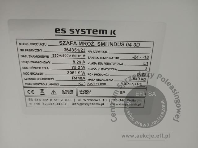 4 - Szafa mroźnicza ES SYSTEM K- SMI INDUS 04 3D 2023r.