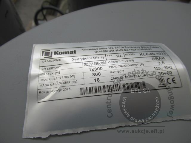 17 - Dystrybutory grzewcze talerzy KOMAT KL6-40.1033