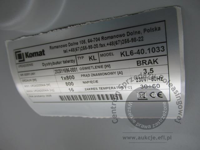 19 - Dystrybutory grzewcze talerzy KOMAT KL6-40.1033