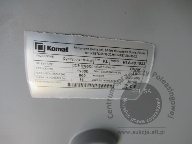 7 - Dystrybutory grzewcze talerzy KOMAT KL6-40.1033