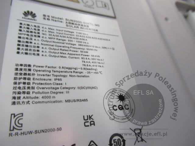 16 - Elementy instalacji fotowoltaicznej wg zestawienia