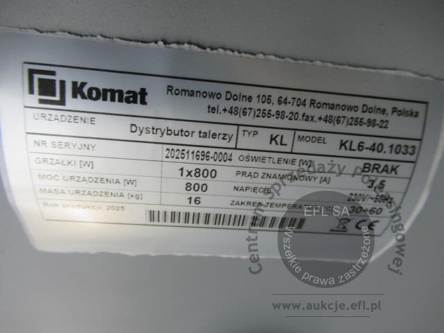 8 - Dystrybutory grzewcze talerzy KOMAT KL6-40.1033