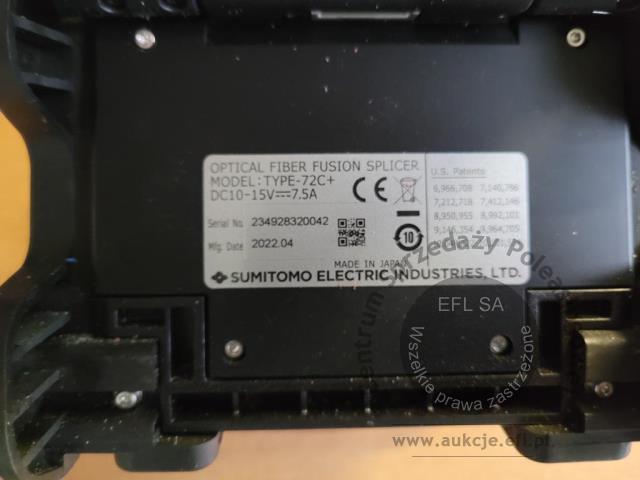 15 - Spawarka światłowodowa SUMITOMO T-72C+ 2022r.