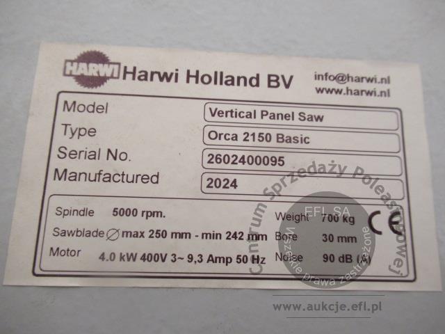 19 - Pionowa piła panelowa HARWI typ ORCA 2150 Basic 2024r.
