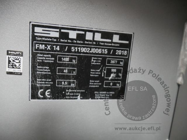 14 - Wózek widłowy Still FM-X 14  2018r.