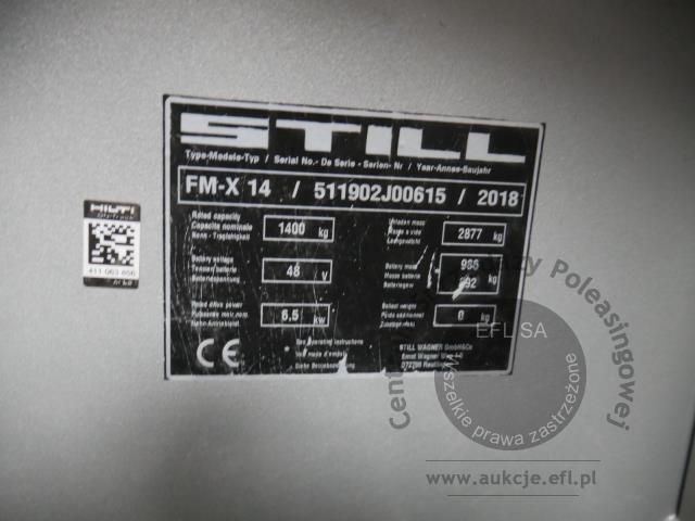 15 - Wózek widłowy Still FM-X 14  2018r.