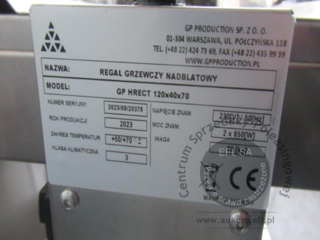 4 - Regał grzewczy nablatowy 2-poziomowy 1200x400x700