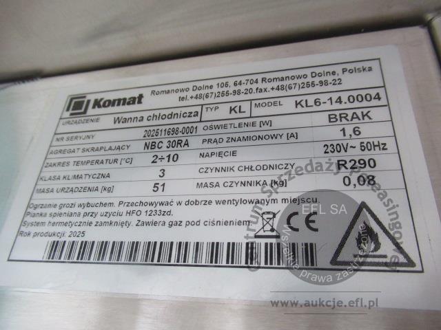 15 - Wanna chłodnicza KOMAT model KL6-14.0004 , Nadstawka z szybą giętą KOMAT KNP-03