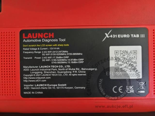12 - Samochodowy tester diagnostyczny Launch X431 Euro Tab III