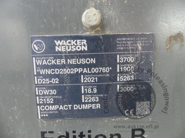 6 - Wozidło budowlane WACKER NEUSON DW 30 2021r.