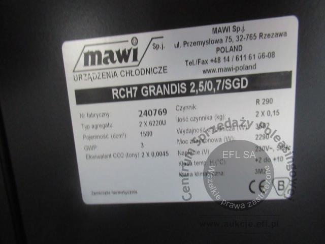 8 - Regał chłodniczy MAWI typ RCH7 GRANDIS 2,5/0,7/SGD