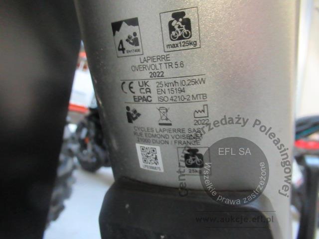 20 - Rower elektryczny LAPIERRE OVERVOLT TR 5.6 47 L 2022r.